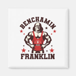 Benjamin Benchamin Franklin Bench Press Bodybuildi Magnet