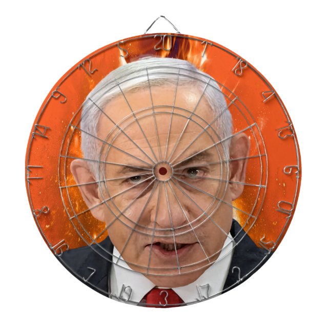 Benjamin "Bibi" Netanyahu Prime Minister of Israel Dartboard (Front)