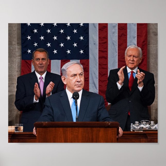 Benjamin (Bibi) Netanyahu Speaks Before Congress Poster (Front)