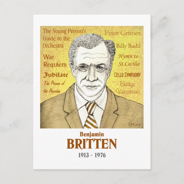 Benjamin Britten postcard (Front)