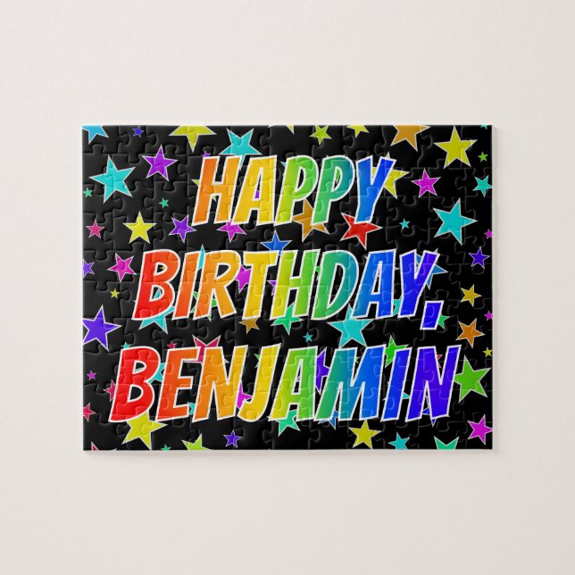 "BENJAMIN" First Name, Fun "HAPPY BIRTHDAY" Jigsaw Puzzle (Horizontal)