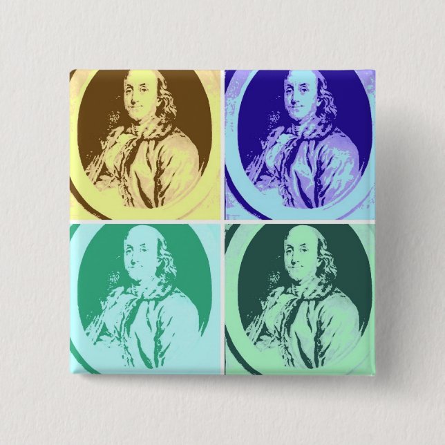 Benjamin Franklin 15 Cm Square Badge (Front)