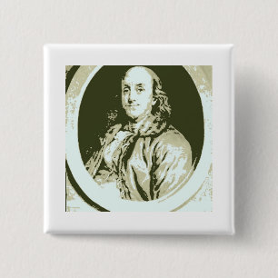 Benjamin Franklin 15 Cm Square Badge