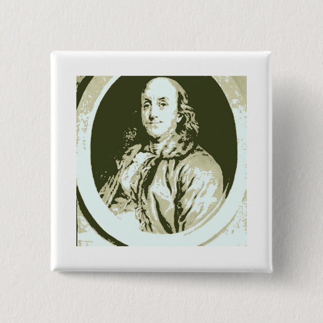 Benjamin Franklin 15 Cm Square Badge (Front)