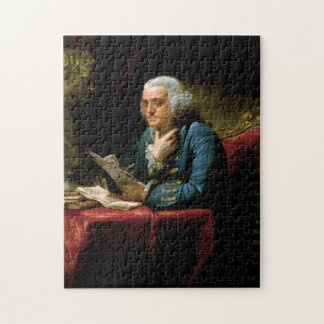Benjamin Franklin - 1767 Painting by David Martin Jigsaw Puzzle