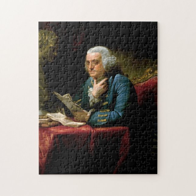 Benjamin Franklin - 1767 Painting by David Martin Jigsaw Puzzle (Vertical)
