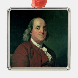 Benjamin Franklin, 1782 Metal Ornament
