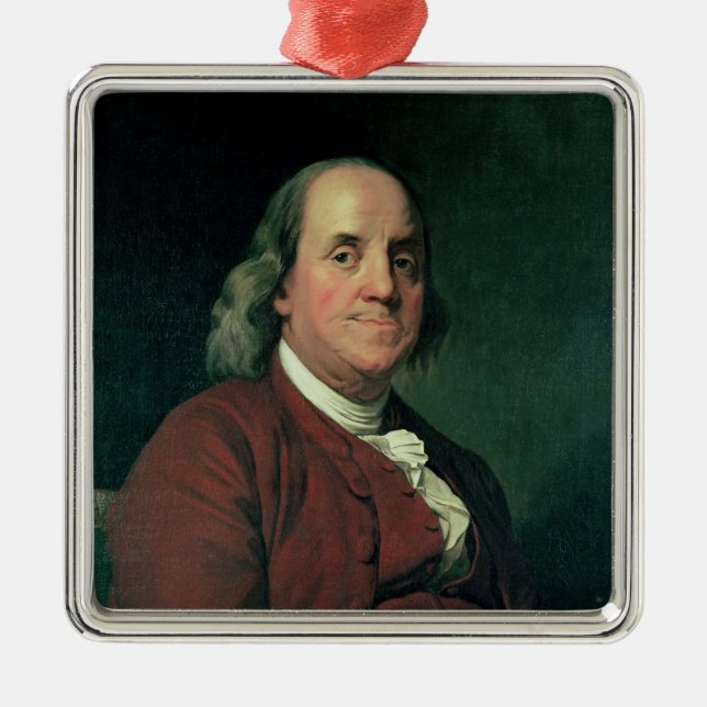 Benjamin Franklin, 1782 Metal Ornament (Front)