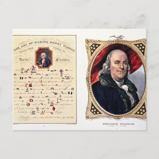 Benjamin Franklin  1847 Postcard (Front)