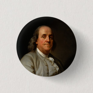 BENJAMIN FRANKLIN 3 CM ROUND BADGE