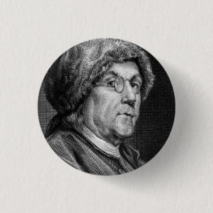 BENJAMIN FRANKLIN 3 CM ROUND BADGE