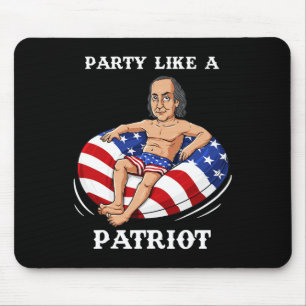 Benjamin Franklin 4th Of July USA Patriot Fun  Mouse Pad