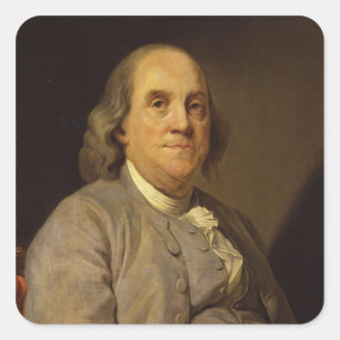 Benjamin Franklin by Joseph Siffred Duplessis Square Sticker
