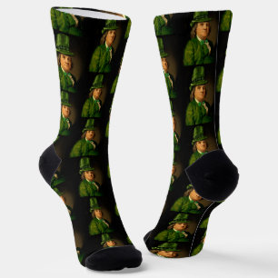 Benjamin Franklin Clover St Patrick's Day Socks