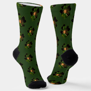 Benjamin Franklin Clover St Patrick's Day Socks