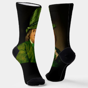 Benjamin Franklin Clover St Patrick's Day Socks