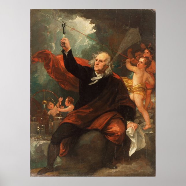 Benjamin Franklin Drawing Electricity from the Sky Poster (Front)