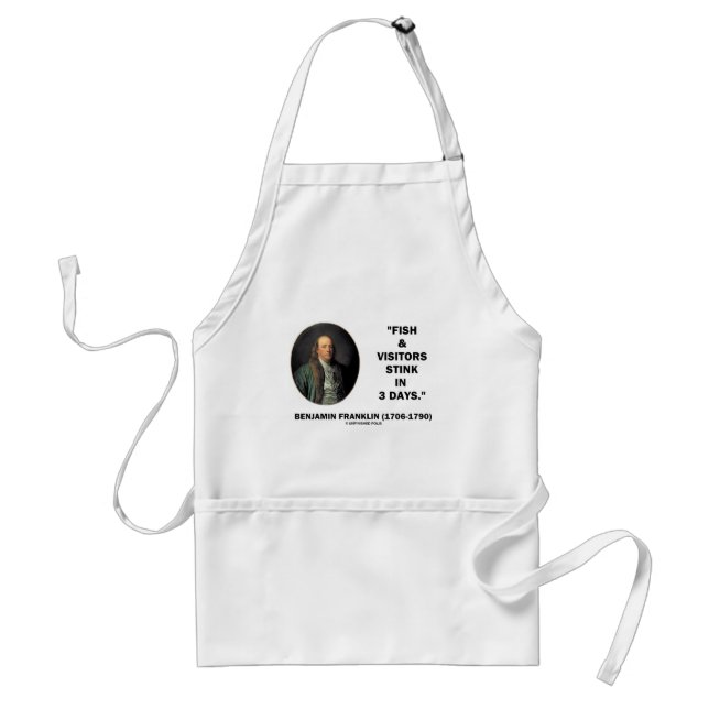 Benjamin Franklin Fish & Visitors Stink In 3 Days Standard Apron (Front)