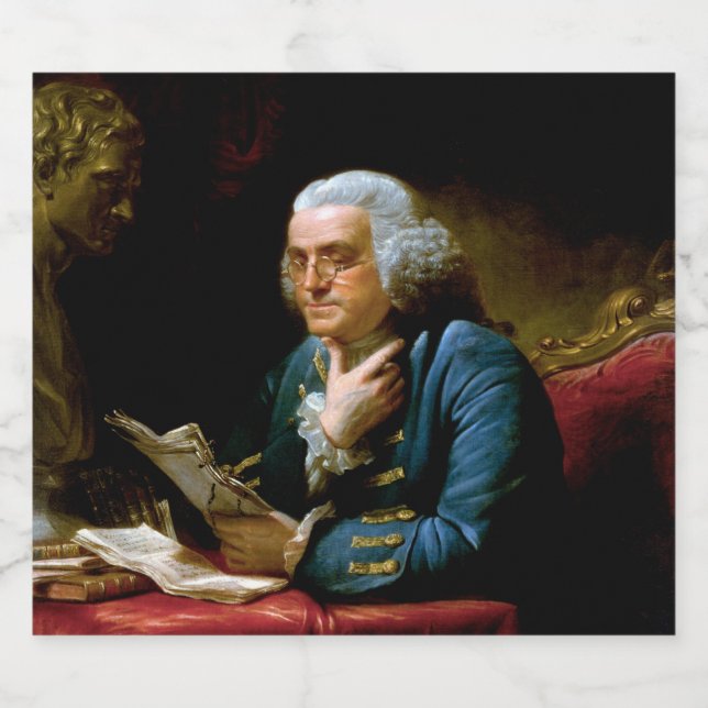 Benjamin Franklin, Founder Inventor Scientist  Beer Bottle Label (Single Label)