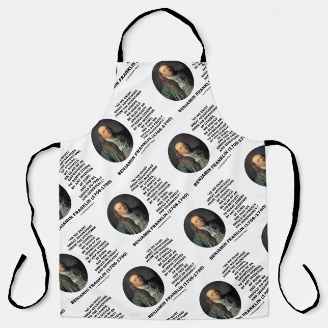 Benjamin Franklin Great Advantages Invention Quote Apron (Front)