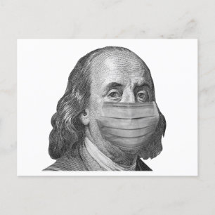 Benjamin Franklin in mask Postcard