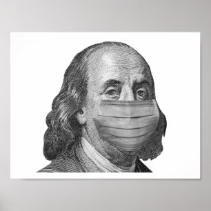 Benjamin Franklin in mask Poster