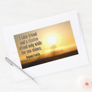 Benjamin Franklin Inspirational Quote "Friend" Rectangular Sticker