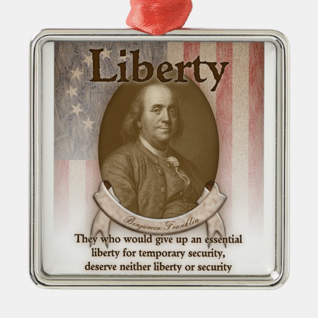 Benjamin Franklin – Liberty Metal Tree Decoration (Front)
