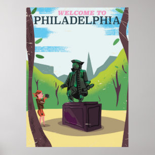 Benjamin Franklin Philadelphia cartoon Poster