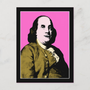 Benjamin Franklin Pop Art Style Postcard