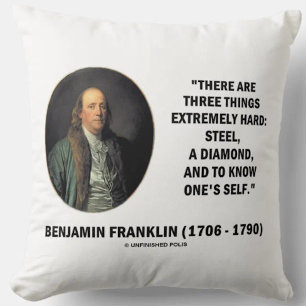 Benjamin Franklin Three Things Extremely Hard Cushion
