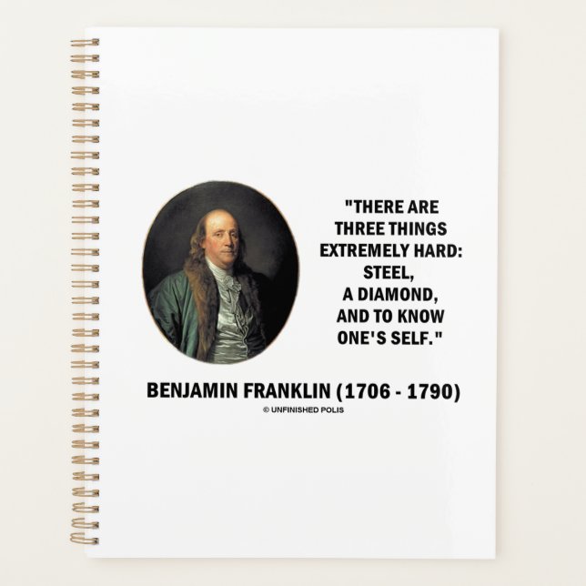 Benjamin Franklin Three Things Extremely Hard Qte Planner (Front)