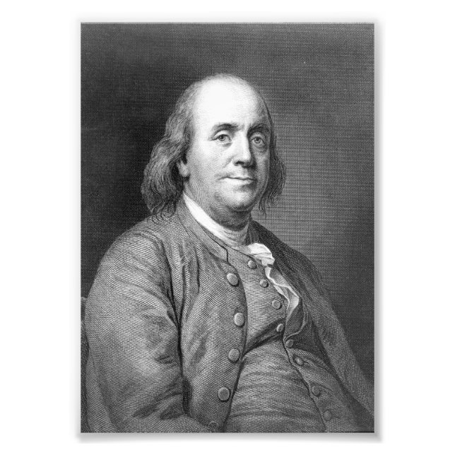 Benjamin Franklin usa president history portrait f Photo Print (Front)