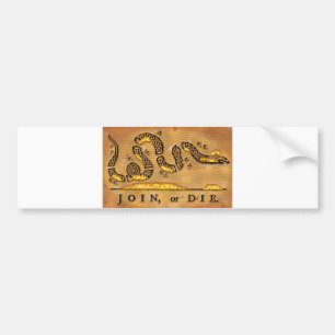 Benjamin Franklin's Join Or Die Political Cartoon Bumper Sticker