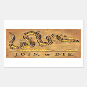 Benjamin Franklin's Join Or Die Political Cartoon Rectangular Sticker