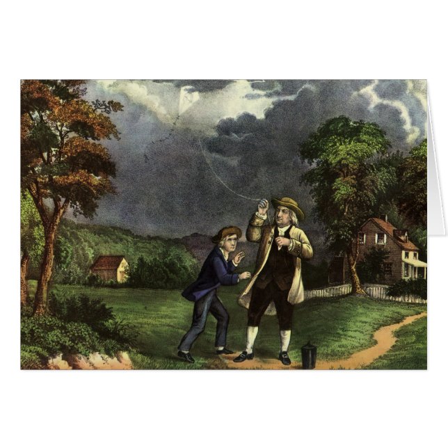 Benjamin Franklin's Lightning and Kite Experiment (Front Horizontal)