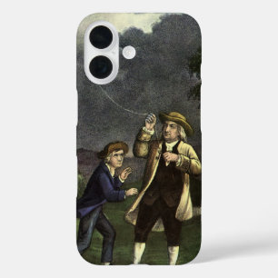 Benjamin Franklin's Lightning and Kite Experiment iPhone 16 Case