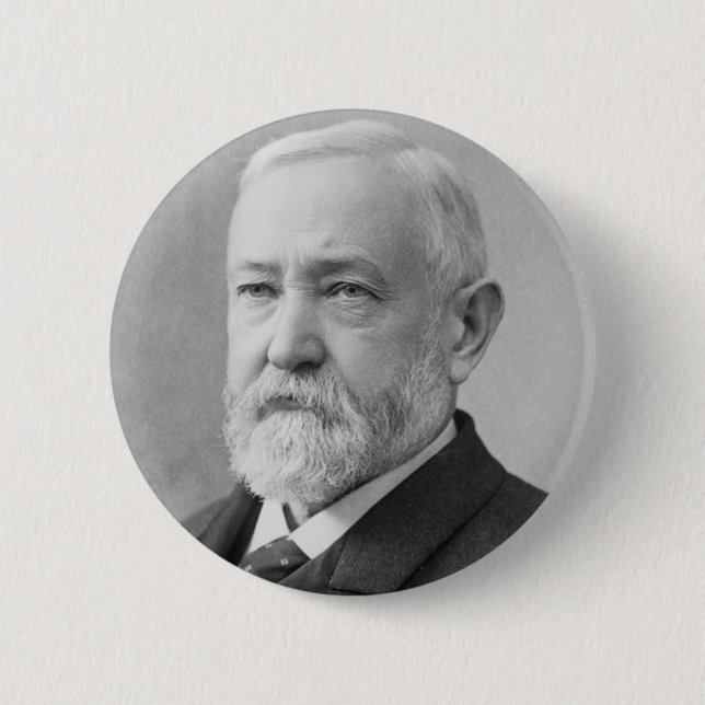 Benjamin Harrison 6 Cm Round Badge (Front)
