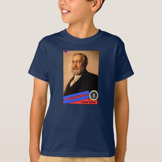 Benjamin Harrison Baseball Card T-Shirt (Front)