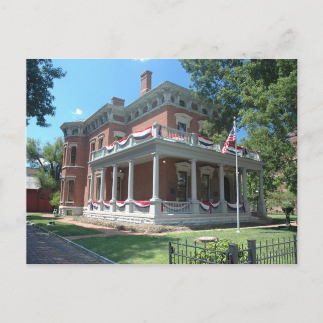 Benjamin Harrison's home Postcard (Front)