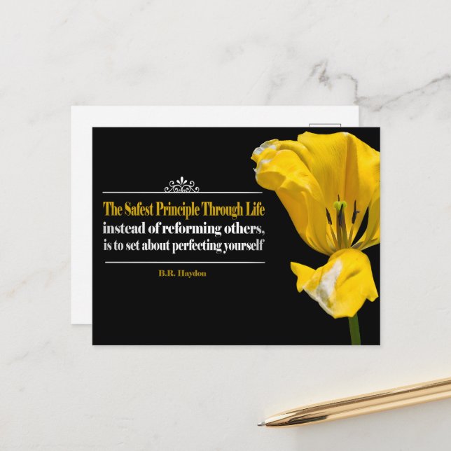 Benjamin Haydon Inspirational Quote "Principle" Postcard (Front/Back In Situ)