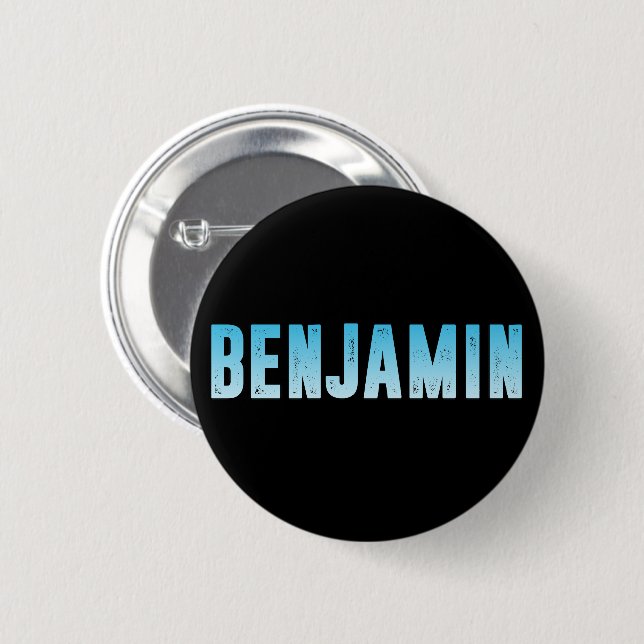 Benjamin name 6 cm round badge (Front & Back)
