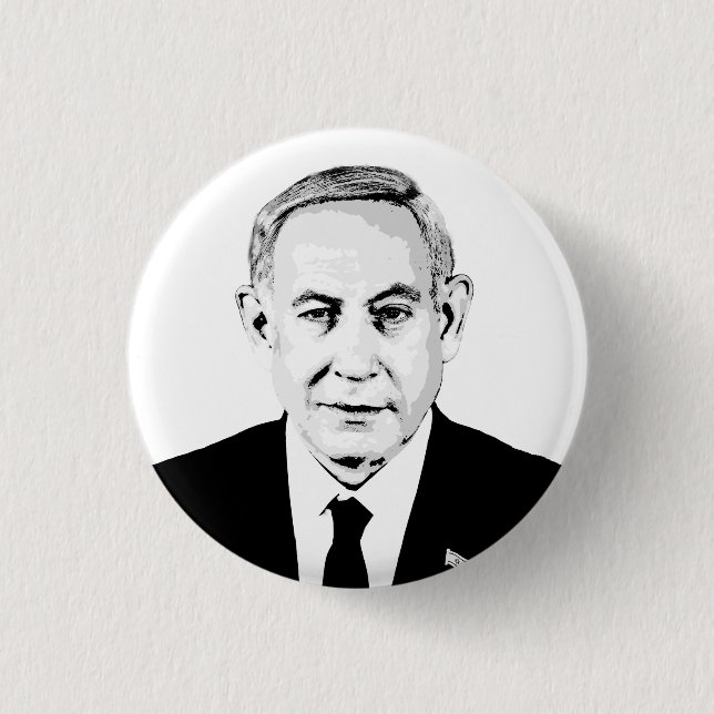 Benjamin Netanyahu 3 Cm Round Badge (Front)