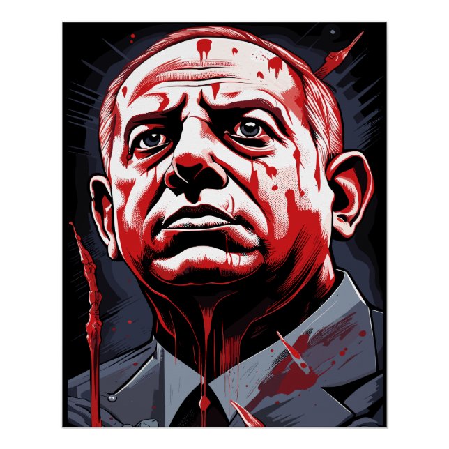 Benjamin Netanyahu Blood Poster (Front)