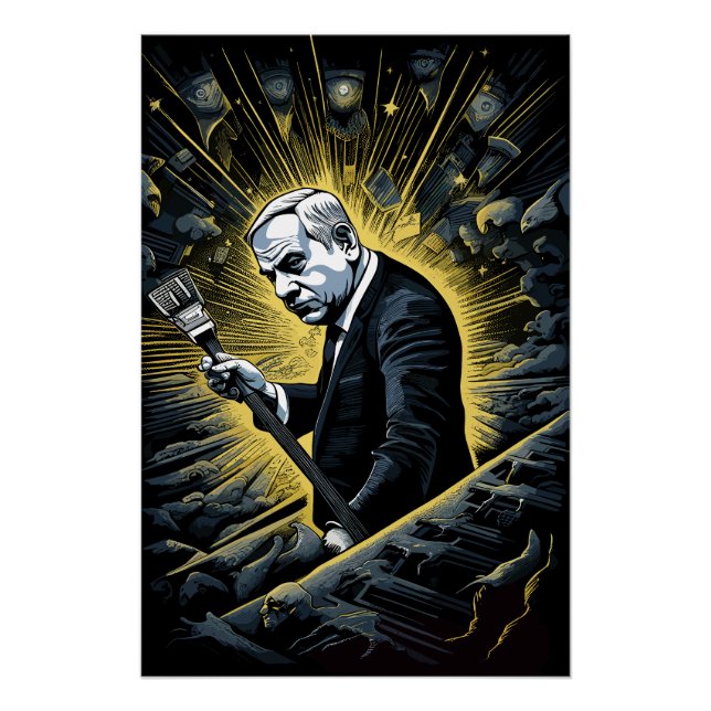 Benjamin Netanyahu Microphone Poster (Front)