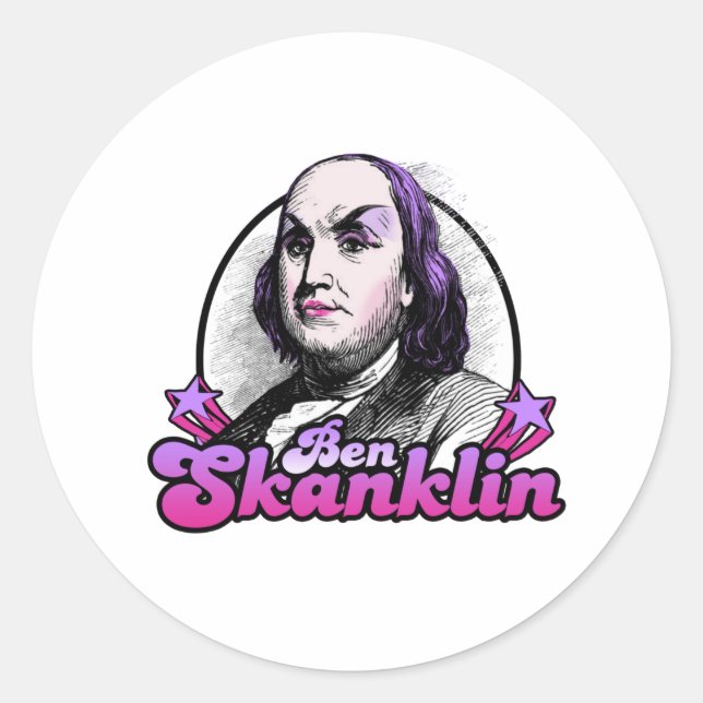 Benjamin Skanklin Classic Round Sticker (Front)