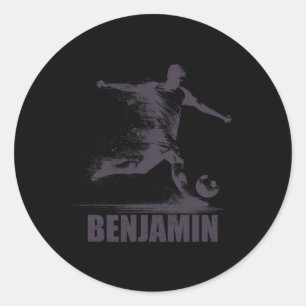 Benjamin Soccer Boys Personalised First Name Benja Classic Round Sticker