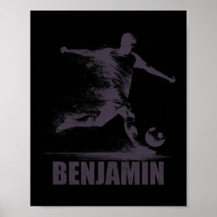 Benjamin Soccer Boys Personalised First Name Benja Poster