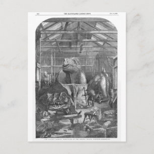 Benjamin Waterhouse Hawkins Studio Antique Print Postcard