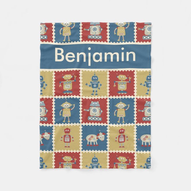 Benjamin's Personalised Robot Blanket (Front)